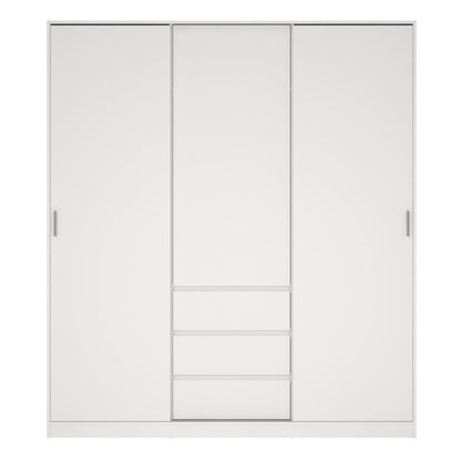 Furniture To Go Naia 2 Sliding Doors 1 Door 3 Drawers Wardrobe White