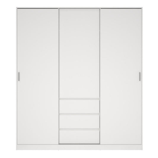 Furniture To Go Naia 2 Sliding Doors 1 Door 3 Drawers Wardrobe White