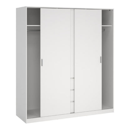 Furniture To Go Naia 2 Sliding Doors 1 Door 3 Drawers Wardrobe White