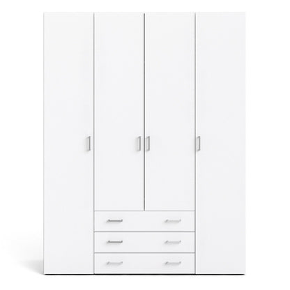Furniture To Go Space 4 Doors 3 Drawers Wardrobe White