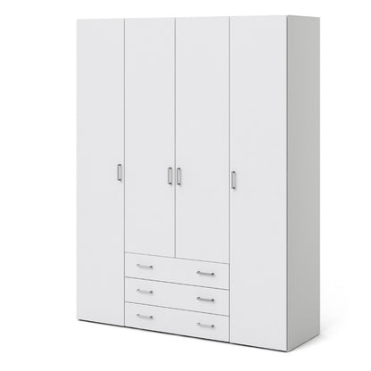 Furniture To Go Space 4 Doors 3 Drawers Wardrobe White
