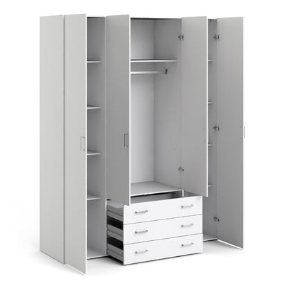 Furniture To Go Space 4 Doors 3 Drawers Wardrobe White
