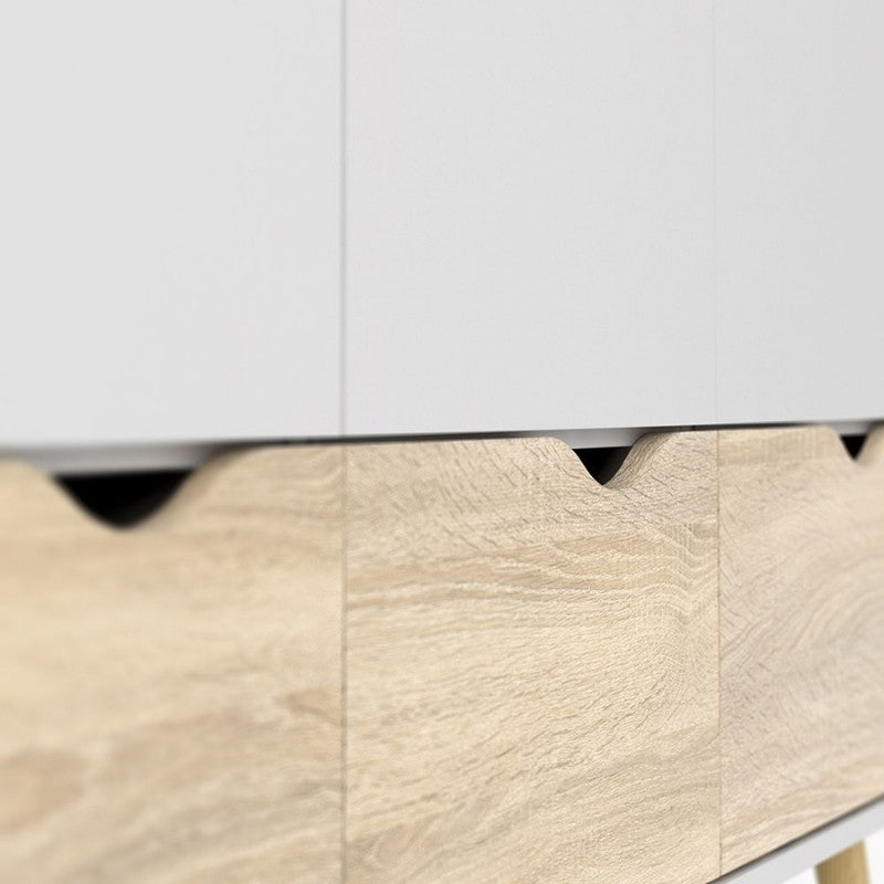 Furniture To Go Oslo 3 Doors 3 Drawers Wardrobe White & Oak