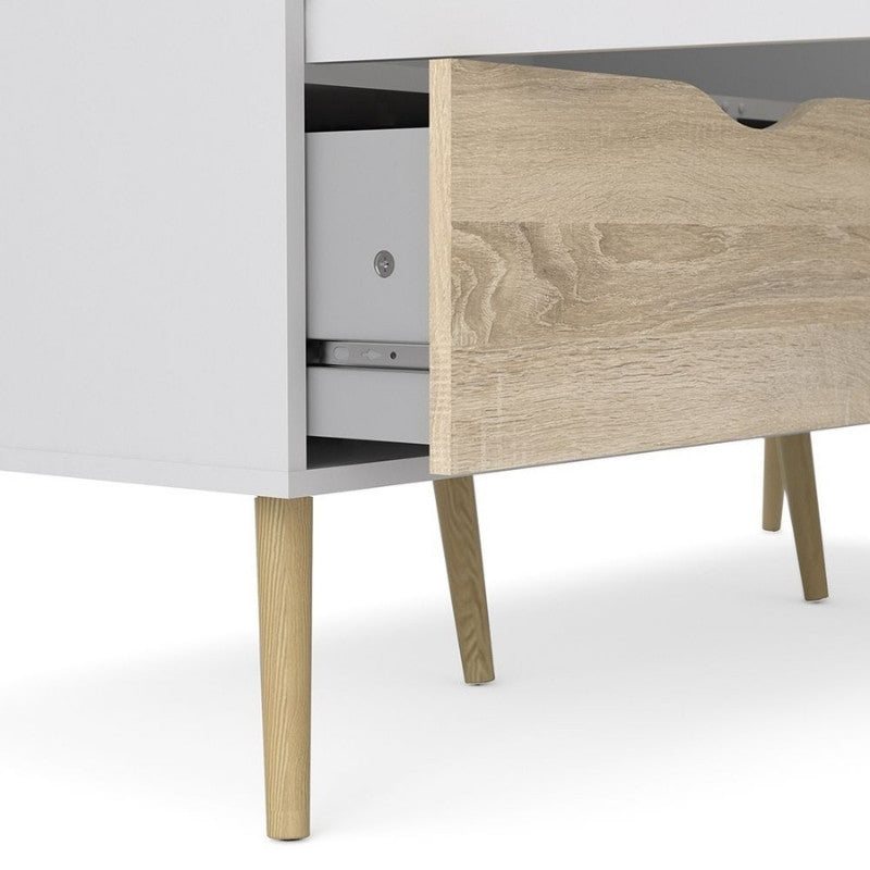 Furniture To Go Oslo 3 Doors 3 Drawers Wardrobe White & Oak