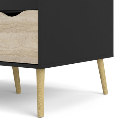 Furniture To Go Oslo 2 Doors 2 Drawers Wardrobe Black & Oak