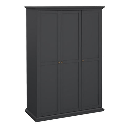 Furniture To Go Paris 3 Door Wardrobe Matte Grey