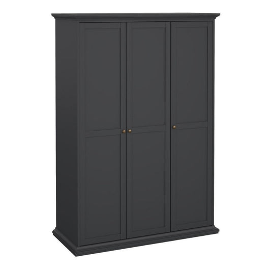 Furniture To Go Paris 3 Door Wardrobe Matte Grey