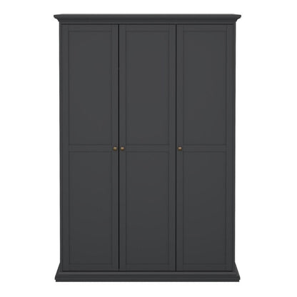 Furniture To Go Paris 3 Door Wardrobe Matte Grey