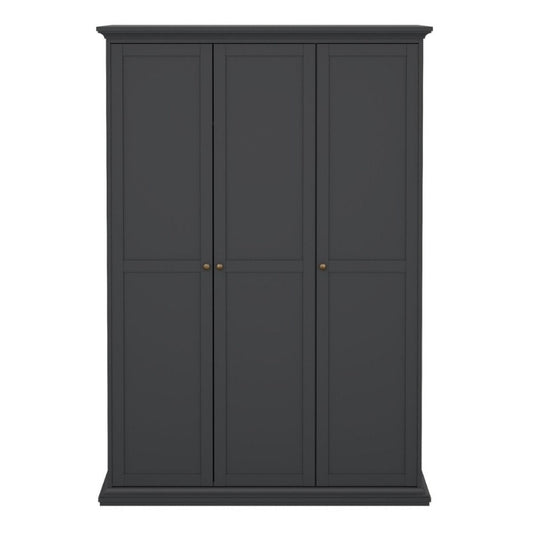 Furniture To Go Paris 3 Door Wardrobe Matte Grey