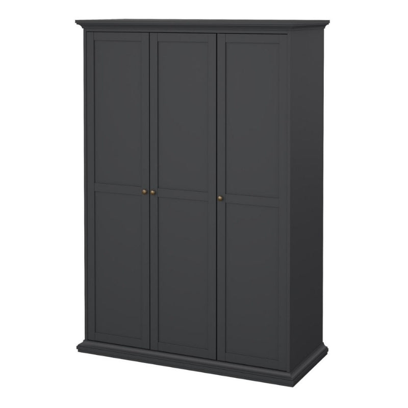 Furniture To Go Paris 3 Door Wardrobe Matte Grey