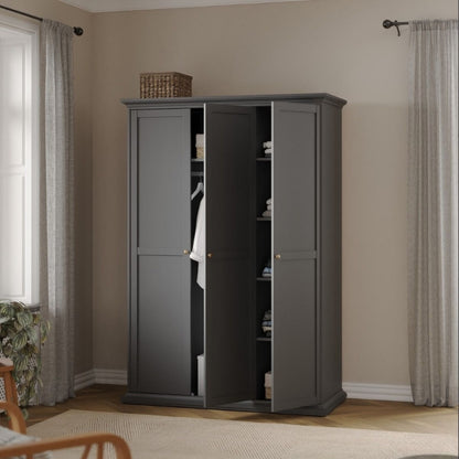 Furniture To Go Paris 3 Door Wardrobe Matte Grey