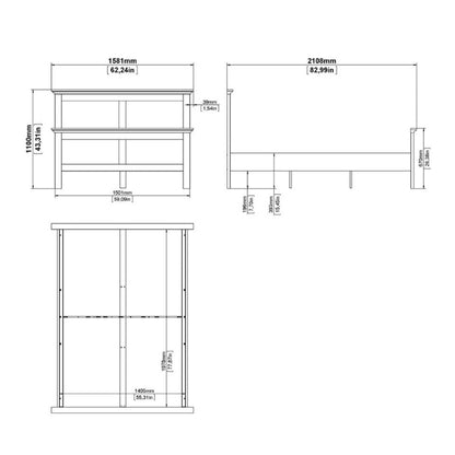 Furniture To Go Paris Double Bed White