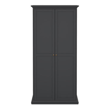 Furniture To Paris 2 Door Wardrobe Matte Grey