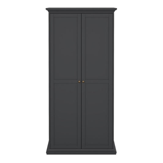 Furniture To Paris 2 Door Wardrobe Matte Grey