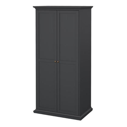 Furniture To Paris 2 Door Wardrobe Matte Grey