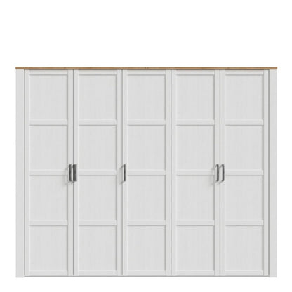Furniture To Go Bohol 5 Door Wardrobe White & Riviera Oak
