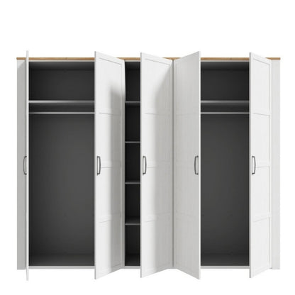 Furniture To Go Bohol 5 Door Wardrobe White & Riviera Oak