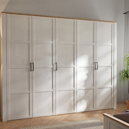 Furniture To Go Bohol 5 Door Wardrobe White & Riviera Oak