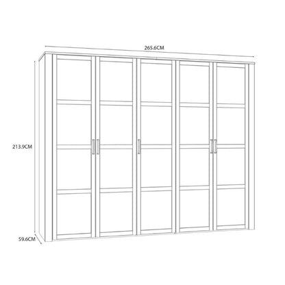 Furniture To Go Bohol 5 Door Wardrobe White & Riviera Oak