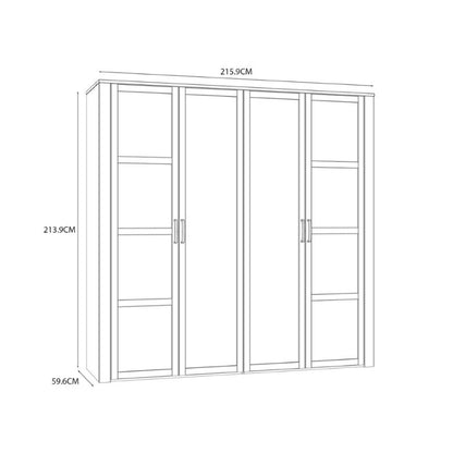Furniture To Go Bohol 2 Door 2 Mirrored Door Wardrobe White & Riviera Oak