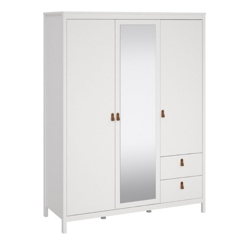 Furniture To Go Barcelona 2 Doors 1 Mirror Door 2 Drawers Wardrobe White