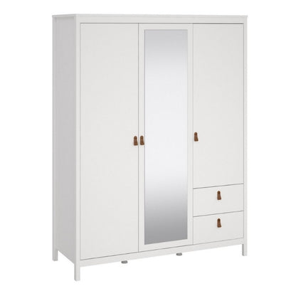 Furniture To Go Barcelona 2 Doors 1 Mirror Door 2 Drawers Wardrobe White