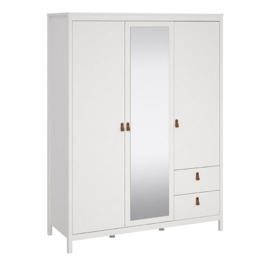 Furniture To Go Barcelona 2 Doors 1 Mirror Door 2 Drawers Wardrobe White