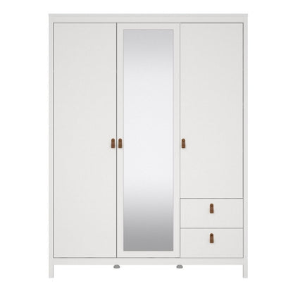 Furniture To Go Barcelona 2 Doors 1 Mirror Door 2 Drawers Wardrobe White