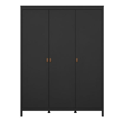 Furniture To Go Barcelona 3 Door Wardrobe Matte Black