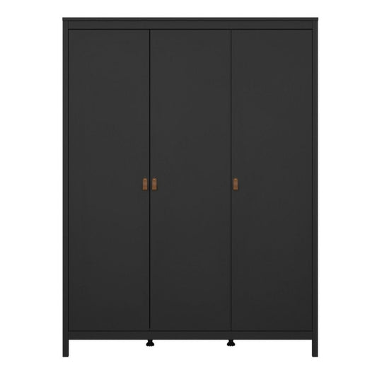Furniture To Go Barcelona 3 Door Wardrobe Matte Black