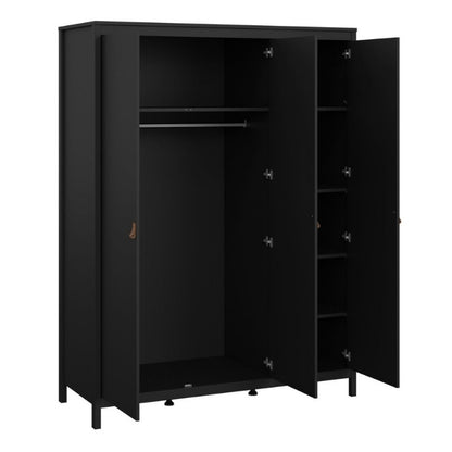 Furniture To Go Barcelona 3 Door Wardrobe Matte Black