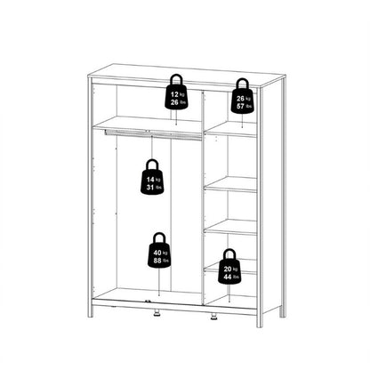 Furniture To Go Barcelona 3 Door Wardrobe Jackson Hickory Oak