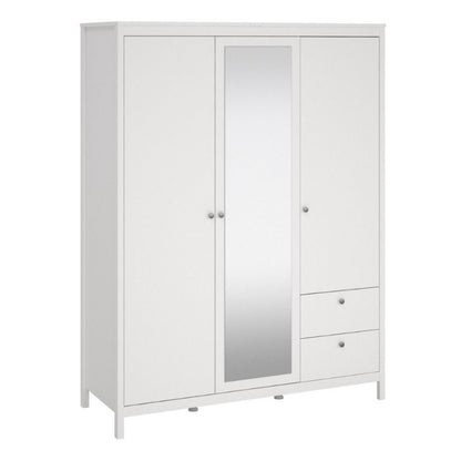 Furniture To Go Madrid 2 Doors 1 Mirror Door 2 Drawers Wardrobe White
