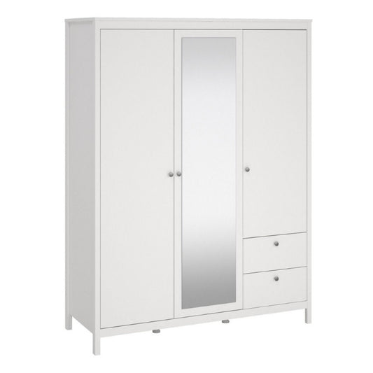 Furniture To Go Madrid 2 Doors 1 Mirror Door 2 Drawers Wardrobe White