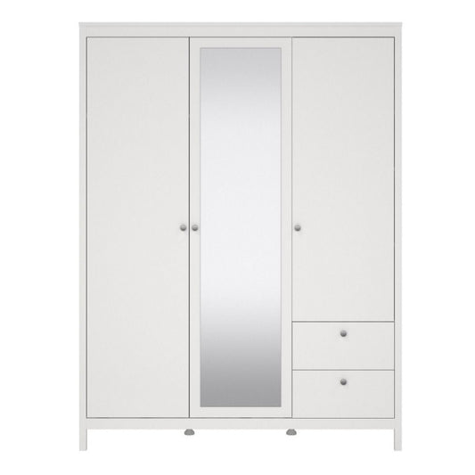 Furniture To Go Madrid 2 Doors 1 Mirror Door 2 Drawers Wardrobe White