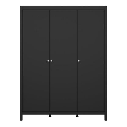 Furniture To Go Madrid 3 Door Wardrobe Matte Black