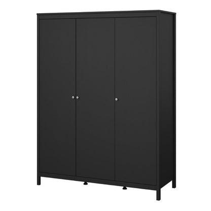 Furniture To Go Madrid 3 Door Wardrobe Matte Black