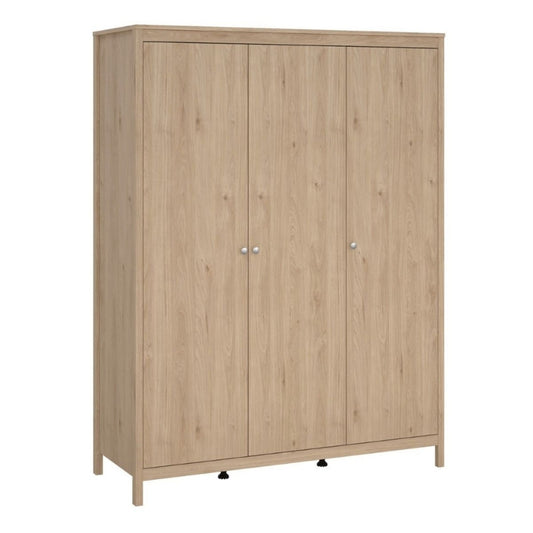 Furniture To Go Madrid 3 Door Wardrobe Jackson Hickory Oak