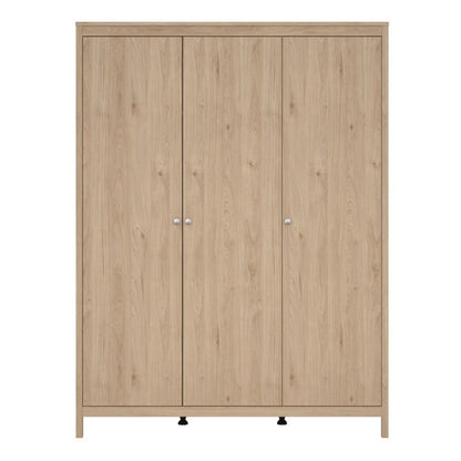 Furniture To Go Madrid 3 Door Wardrobe Jackson Hickory Oak