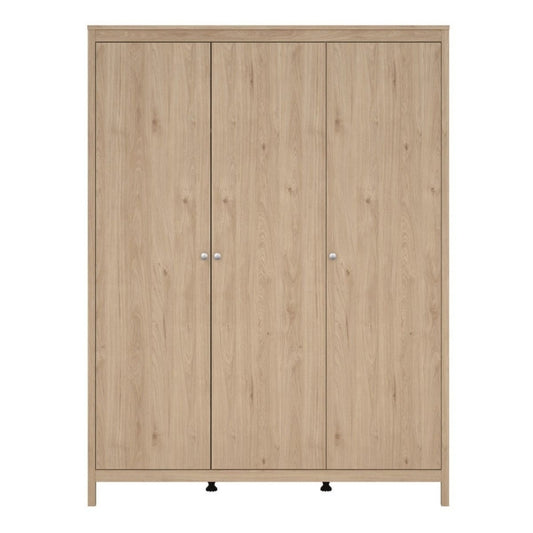 Furniture To Go Madrid 3 Door Wardrobe Jackson Hickory Oak