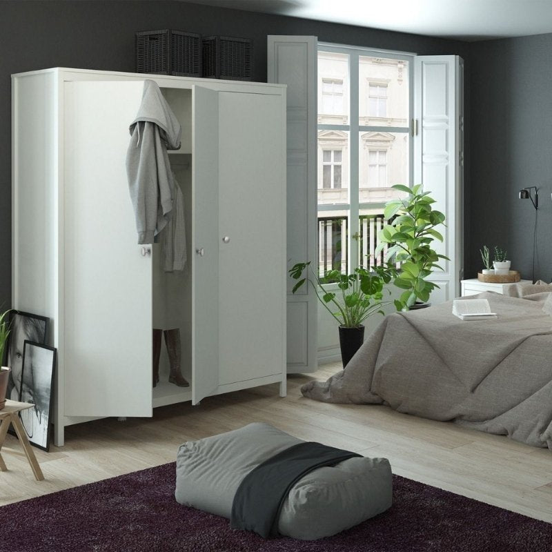 Furniture To Go Madrid 3 Door Wardrobe White