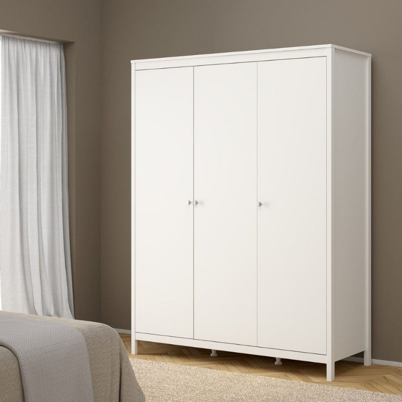 Furniture To Go Madrid 3 Door Wardrobe White