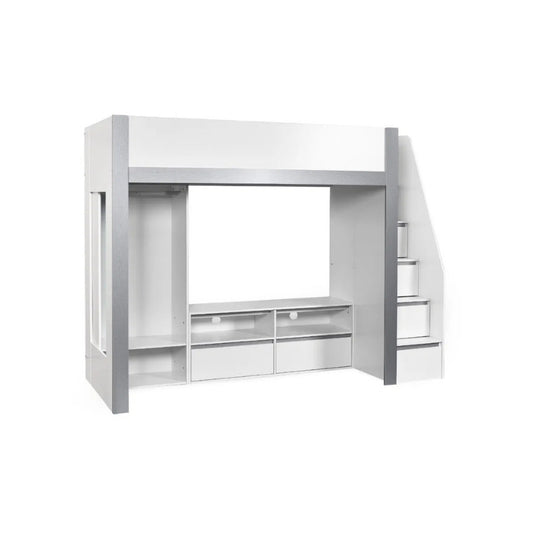 Julian Bowen Gaia High Sleeper Bed White & Silver