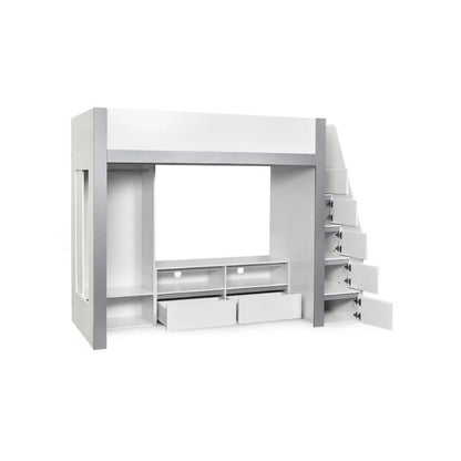 Julian Bowen Gaia High Sleeper Bed White & Silver