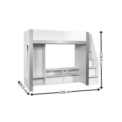 Julian Bowen Gaia High Sleeper Bed White & Silver