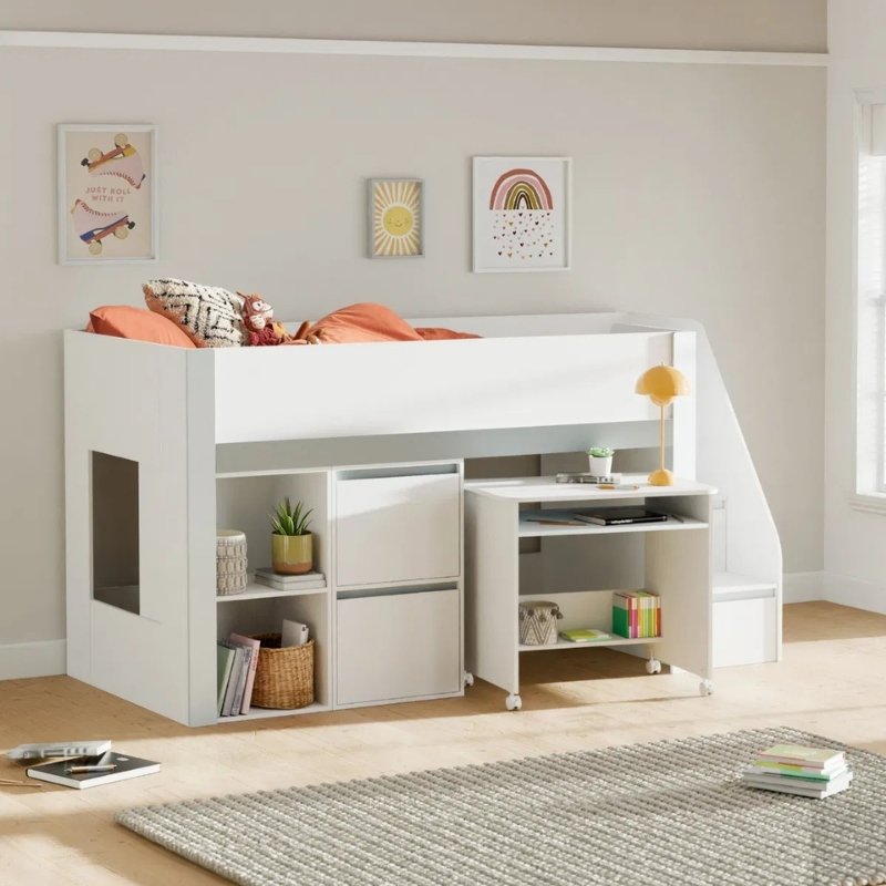 Julian Bowen Gaia Mid Sleeper Bed White & Silver