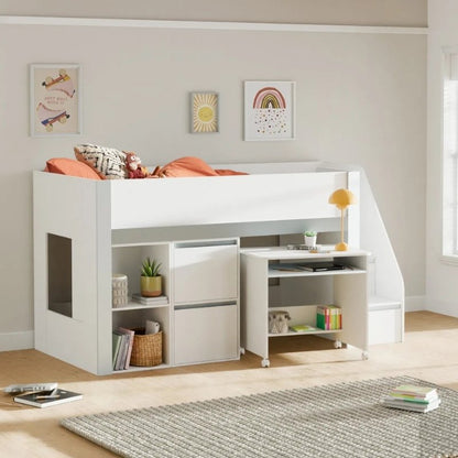 Julian Bowen Gaia Mid Sleeper Bed White & Silver