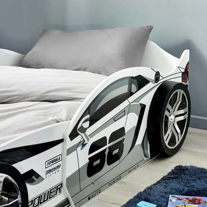 Julian Bowen Storm Racer Car Bed White & Grey