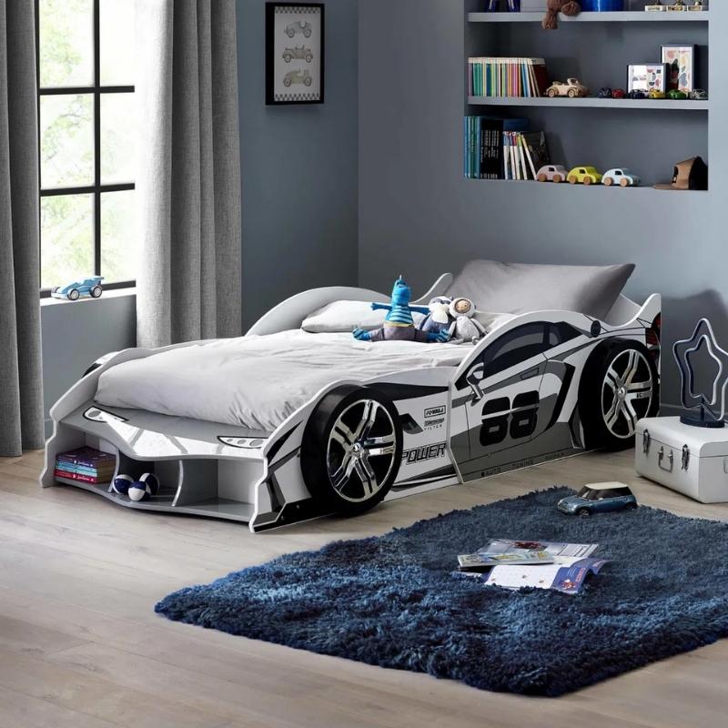 Julian Bowen Storm Racer Car Bed White & Grey