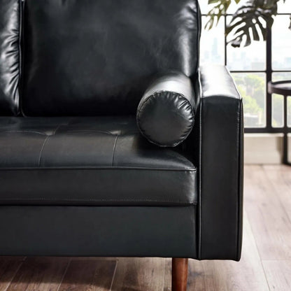 Julian Bowen Henley 2 Seater Sofa With Bolsters Black